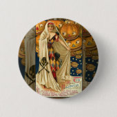 アンティークハロウィーンハロウィーンのカボチャのちょうちん 缶バッジ (正面)