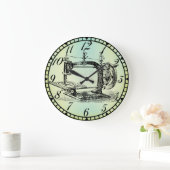 アンティークハンドクランク機裁縫室時計v1 ラージ壁時計 (ホーム)