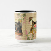 アンティークハンドクランク裁縫機と概念 マグカップ (中央)