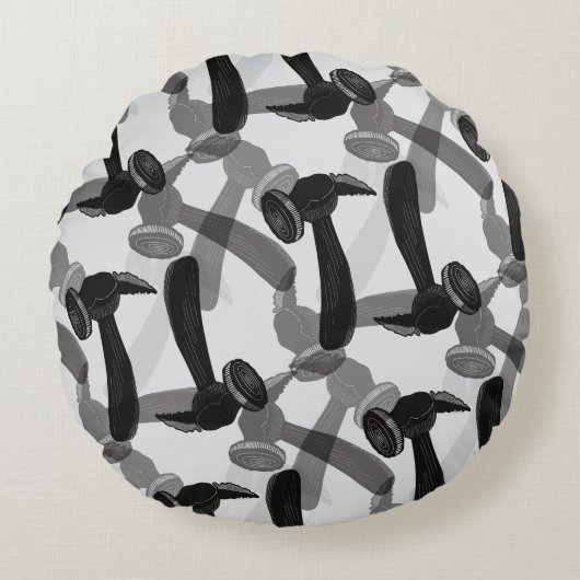 アンティークハンマーマンケーブ ラウンドクッション (正面)