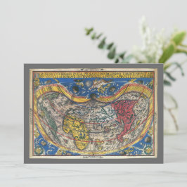 アンティークハート形の世界地図by Peter Apian 1520