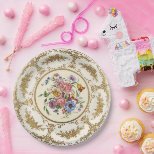 アンティークハ絵を描ンドリモージュ中国紙プレート ペーパープレート (パーティー)