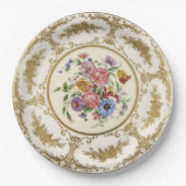 アンティークハ絵を描ンドリモージュ中国紙プレート ペーパープレート (正面)