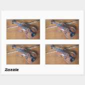 アンティークバイオリン 長方形シール (シート)