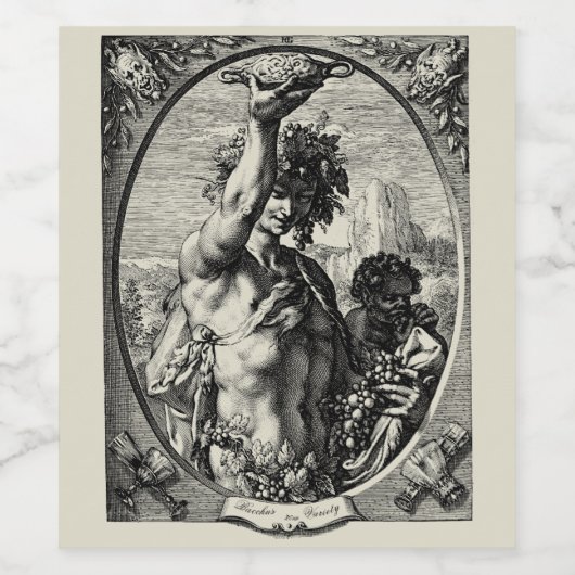 アンティークバッカスワインラベルテンプレート ワインラベル (シングルラベル)