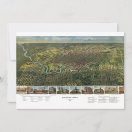 アンティークバッファロー川のあるテキサス州，ヒューストンの地図