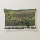 アンティークバッファロー川のあるテキサス州，ヒューストンの地図 アクセントクッション (正面)