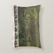 アンティークバッファロー川のあるテキサス州，ヒューストンの地図 アクセントクッション (正面(垂直))