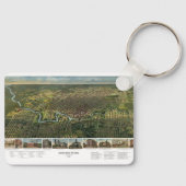 アンティークバッファロー川のあるテキサス州,ヒューストンの地図 キーホルダー (正面)