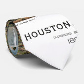 アンティークバッファロー川のあるテキサス州,ヒューストンの地図 ネクタイ (ロール)