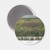 アンティークバッファロー川のあるテキサス州,ヒューストンの地図 マグネット (正面/裏面)