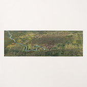 アンティークバッファロー川のあるテキサス州，ヒューストンの地図 ヨガマット (正面(横))