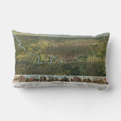 アンティークバッファロー川のあるテキサス州，ヒューストンの地図 ランバークッション (裏面)