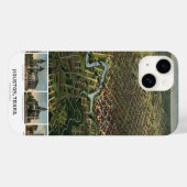 アンティークバッファロー川のあるテキサス州,ヒューストンの地図 Case-Mate iPhoneケース (裏面 (横))