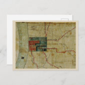 アンティークバトンルージュルイジアナ地域の地図 ポストカード (正面/裏面)