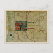 アンティークバトンルージュルイジアナ地域の地図 ポストカード (正面)