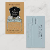 アンティークバニティヘアメイクアップサロン名刺 紹介カード (正面/裏面)