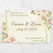 アンティークバラきらめくワインラベル3 x 2 スパークリングワインラベル (シングルラベル)