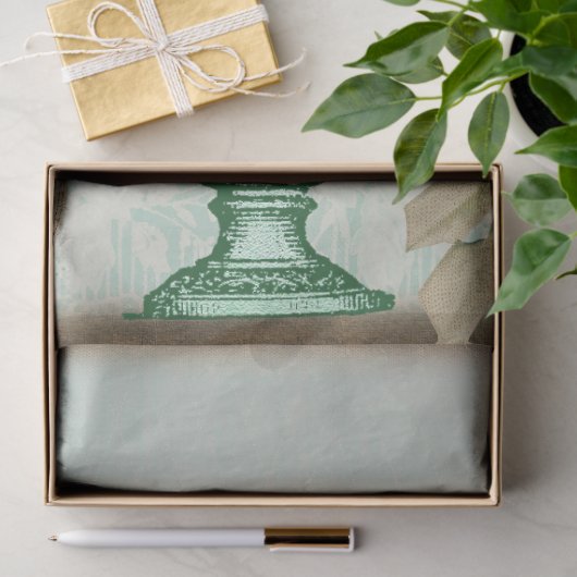 アンティークバラと時計とピンクレースの花瓶 薄葉紙 (ギフト)