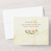 アンティークバラオールインワン結婚式招待状 オールインワン招待状 (裏面)