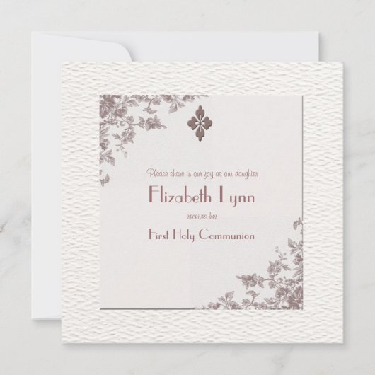 アンティークバラコーナーズ宗教招待状 招待状 (正面)