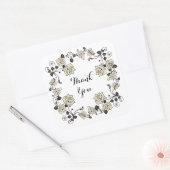 アンティークバラサンキューステッカー スクエアシール (封筒)