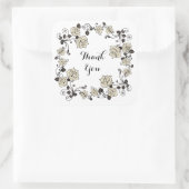 アンティークバラサンキューステッカー スクエアシール (バッグ)