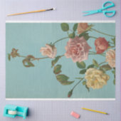 アンティークバラターコイズピンクレトロアートワーク 薄葉紙 (クラフト)