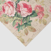 アンティークバラデコページ&ティッシュペーパーピンク&クリーム 薄葉紙 (詳細)