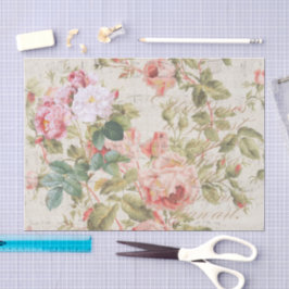 アンティークバラデコページ&ティッシュペーパーピンク 薄葉紙