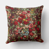 アンティークバラフラワーガーデンクラシックデザイン クッション (裏面)