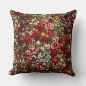 アンティークバラフラワーガーデンクラシックデザイン クッション (正面)