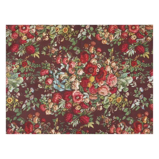 アンティークバラフラワーガーデンクラシックデザイン テーブルクロス (正面(横))