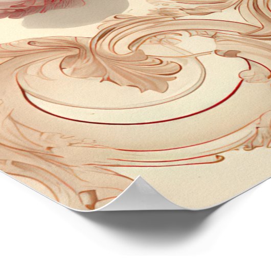 アンティークバラフラワーズ絵画AIのポスター ポスター (角)