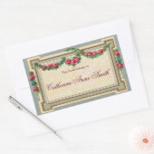 アンティークバラフレーム蔵書票 長方形シール (封筒)