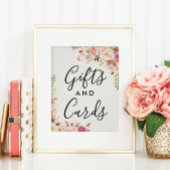 アンティークバラブライダルシャワーギフトとカード ポスター