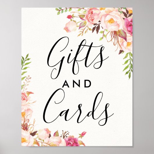 アンティークバラブライダルシャワーギフトとカード ポスター (正面)