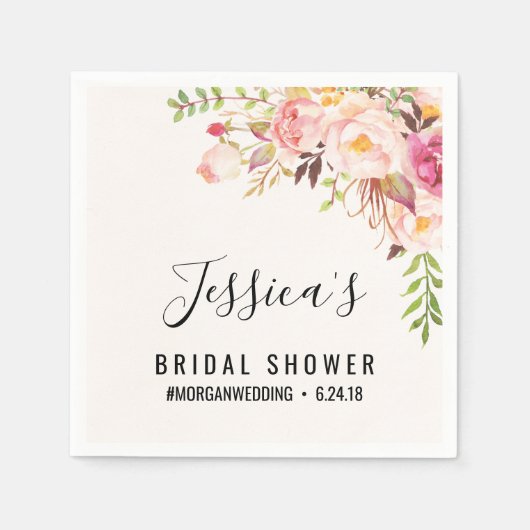 アンティークバラブライダルシャワーナプキン スタンダードカクテルナプキン (正面)