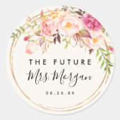 アンティークバラブライダルシャワー ラウンドシール (正面)