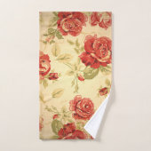 アンティークバラプリント バスタオルセット (ハンドタオル)