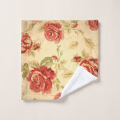 アンティークバラプリント バスタオルセット (ウォッシュタオル)