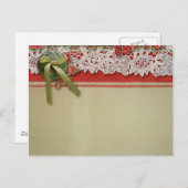 アンティークバラレースレッ素朴ドバーラビクトリアンップ インビテーションポストカード (正面/裏面)