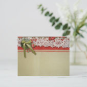 アンティークバラレースレッ素朴ドバーラビクトリアンップ インビテーションポストカード (スタンド正面)