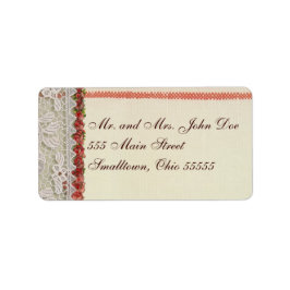 アンティークバラレースレッ素朴ドバーラビクトリアンップ ラベル