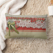 アンティークバラレースレッ素朴ドバーラビクトリアンップ ランバークッション (ブランケット)