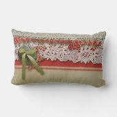 アンティークバラレースレッ素朴ドバーラビクトリアンップ ランバークッション (裏面)