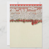 アンティークバラレースレッ素朴ドバーラビクトリアンップ 招待状 (裏面)