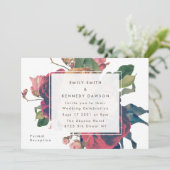 アンティークバラヴィンテージホワイト結婚式招待状 招待状 (スタンド正面)