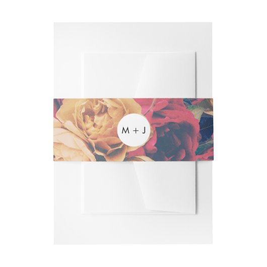 アンティークバラヴィンテージボホ結婚ーズ 招待状ベリーバンド (正面例)