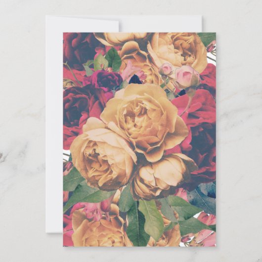 アンティークバラヴィンテージボホ結婚式招待状 招待状 (裏面)